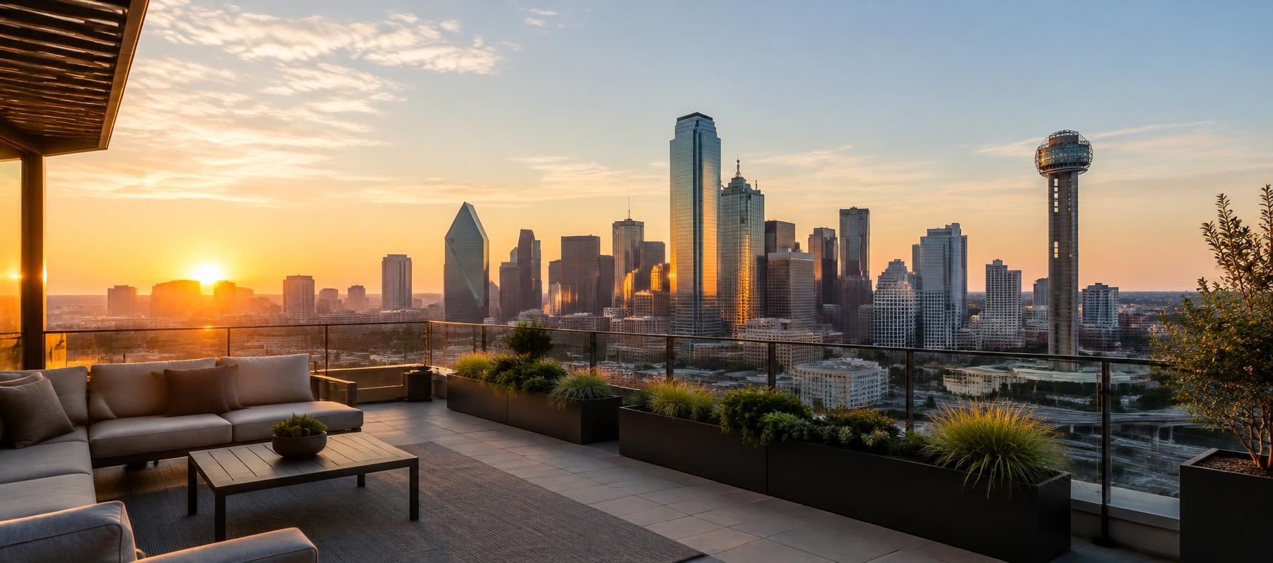 Dallas skyline at sunrise