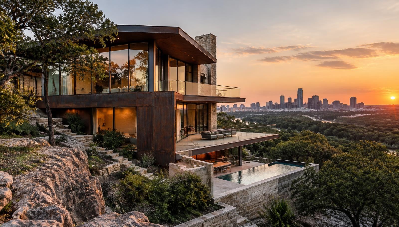 Architectural representation for Cliff House, Austin, Texas